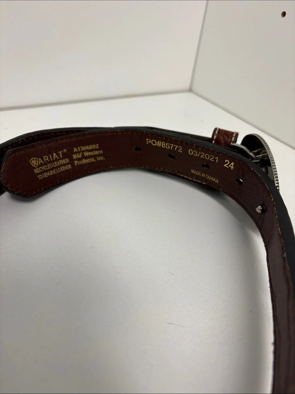 Ariat Kid's Tooled Billet Western Belt multi color